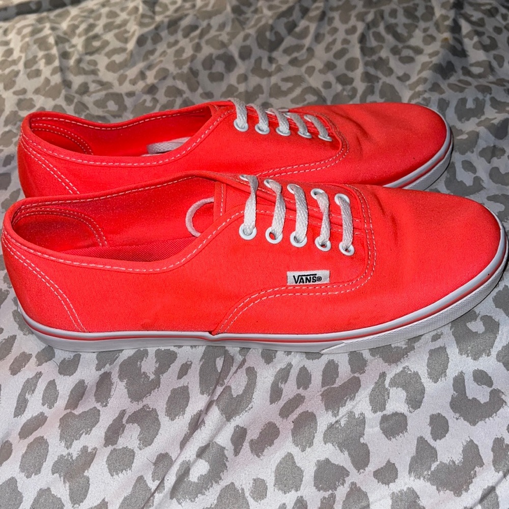 womens bright coral vans